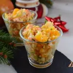 Салат с булгуром, креветками и апельсином