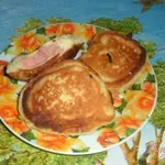 Оладьи с колбасой