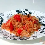 Капуста тушёная с мясом и с болгарским перцем