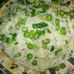 Спагетти с зеленым горошком