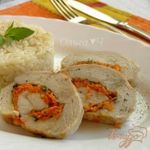 Куриный рулет с мятным сыром и морковью
