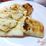 Горячий лаваш с яблоками и творогом к чаю