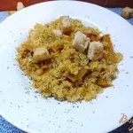 Салат из чечевицы с печеной тыквой