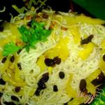 Спагетти с кабачком и изюмом