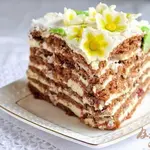 Торт Цветы на снегу
