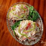 Салат с ветчиной,крабовыми палочками и сладким перцем