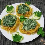 Тальятелле со шпинатом и сливочным сыром