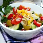 Рисовый салат с овощами