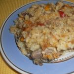 Рисовая каша с курицей в духовке