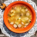 Суп с сосисками и сырными клецками