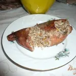 Утиная шейка, фаршированная кашей