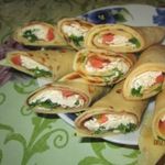 Блины с семгой и плавленым сыром