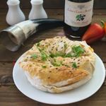 Запеченный лаваш с горошком
