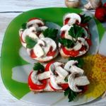 Бутерброды с сырыми шампиньонами