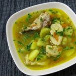 Суп с галушками и куриными крылышками