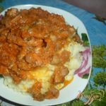 Картофельное пюре с мясом и овощами