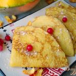 Блинчики с тыквой, апельсиновой цедрой и мятой