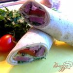 Тортилья с болгарским перцем и ветчиной