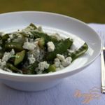Рис с зелёной фасолью, цуккини и фетой