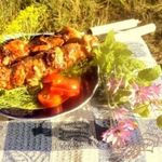 Шашлык из куриного филе с прослойками сала