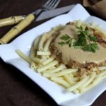 Свинина в молоке с горчичны соусом