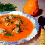 Овощной суп пюре с фрикадельками