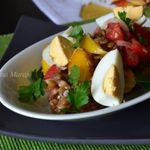 Овощной салат на хрустящих гренках