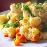 Омлет с цветной капустой и кабачками