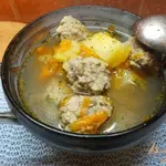 Суп с фрикадельками и тыквой