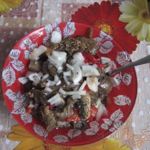 Салат из печеных баклажанов и перца