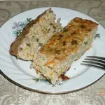Запеканка из фарша с рисом и морковью
