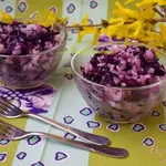 Салат-гарнир из краснокочанной капусты и риса