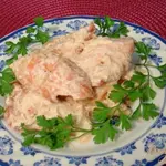 Мясо лосося в сливках