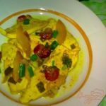 Куриное филе с нектарином и клюквой