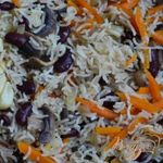 Овощной плов с грибами и фасолью