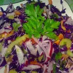 Салат из краснокочанной капусты с редисом