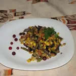 Овощи печеные Сковородка с грибами