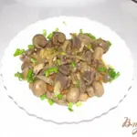 Закуска из куриных сердец и желудочков