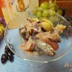 Куриные сердца с фруктами