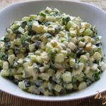 Салат из яиц с огурцами и зеленью