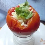 Помидоры запеченные с неочищенным рисом и сыром сулугуни