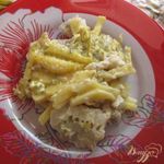 Минтай с картошкой под сырным соусом