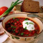 Постный летний борщ с горошком