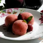 Сливово-нектариновое сорбе с малиной