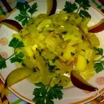 Кабачки тушеные c сливами