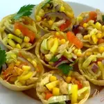 Тарталетки с курицей Пестрые