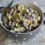 Яичный салат с  грибами