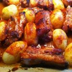 Свиные ребра в кисло-сладком маринаде с картофелем