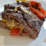 Говядина с сыром и перцем сладким