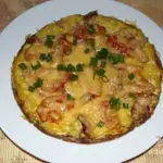 Пицца из цукини(кабачка) с беконом и помидорами